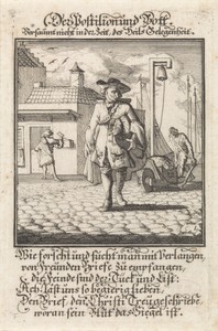 Postiljon by Caspar Luyken, created 1698, in paper; etching. Download this artwork as a high-resolution wallpaper for desktop, tablet, or mobile. — Art Wallpaper