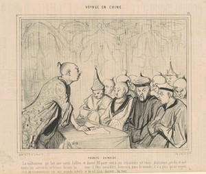 Probité chinoise by Honoré Daumier, created 1846, in lithograph. Download this artwork as a high-resolution wallpaper for desktop, tablet, or mobile. — Honoré Daumier Wallpaper