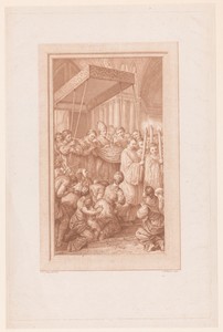 Processie met monstrans by Jean Baptiste Lucien, created 1758 - 1806, in paper; crayon manner; etching. Download this artwork as a high-resolution wallpaper for