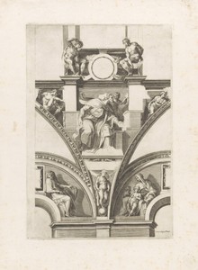 Profeet Ezechiël by Cherubino Alberti, created 1628, in paper; engraving. Download this artwork as a high-resolution wallpaper for desktop, tablet, or mobile. — Cherubino Alberti Wallpaper