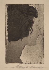 Profile by Arthur B. Davies, created 1919, in softground etching with aquatint in black on laid paper. Download this artwork as a high-resolution wallpaper for — Arthur B. Davies Wallpaper