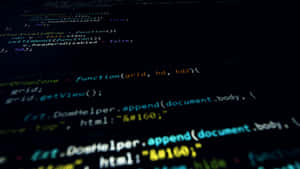 Glowing lines of computer code on a dark screen with vibrant colors. — Programming Background