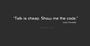 Minimalist tech quote wallpaper with white text on dark gray background. — Programming Picture