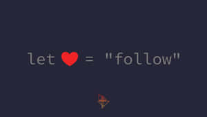 Frammento di codice che fa sì che un cuore rosso sia uguale a follow con una piccola freccia geometrica sotto — Programmazione Sfondi