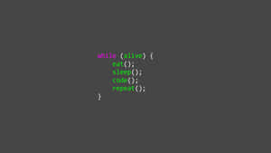 A simple loop of eat sleep code repeat in colorful text on a dark background. — Programmer Wallpaper