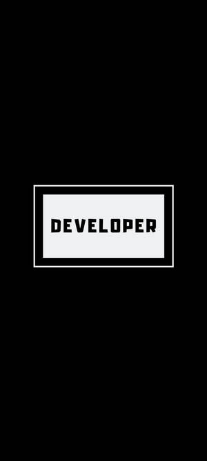 Sfondo nero con rettangolo bianco contenente testo nero in grassetto che legge developer — Need For Speed iPhone Sfondi