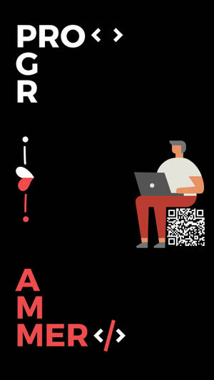 Persona che programma su laptop con simboli di programmazione e codice QR su sfondo nero. — Need For Speed iPhone Sfondi