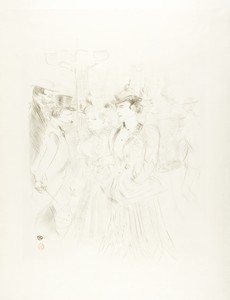 Promenade by Henri de Toulouse-Lautrec, created 1899, in Color lithograph on cream wove paper. Download this artwork as a high-resolution wallpaper for desktop, — Illustration Background
