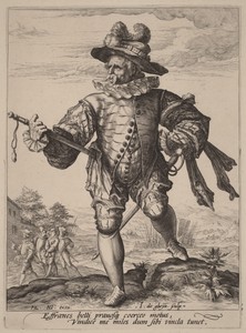 Provost by Jacques de Gheyn (II), created 1587, in engraving on laid paper. Download this artwork as a high-resolution wallpaper for desktop, tablet, or mobile. — Jacques de Gheyn (II) Wallpaper