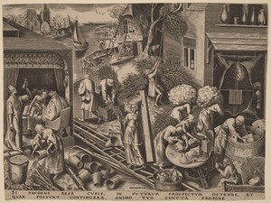 Prudence by Philips Galle, created published 1559, in engraving. Download this artwork as a high-resolution wallpaper for desktop, tablet, or mobile. — Philips Galle Wallpaper