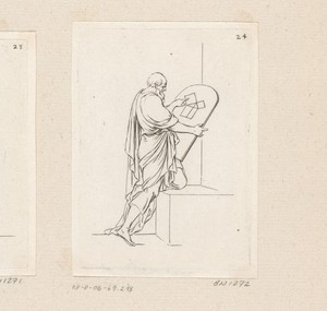 Pythagoras by Sébastien Leclerc (I), created 1706, in paper; etching. Download this artwork as a high-resolution wallpaper for desktop, tablet, or mobile. — Sébastien Leclerc (I) Wallpaper