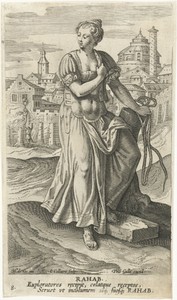 Rachab by Jan Collaert (II), created 1588 - 1595, in paper; engraving. Download this artwork as a high-resolution wallpaper for desktop, tablet, or mobile. — Travel Background