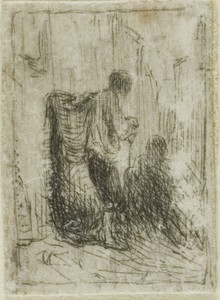 Ragman by Charles Emile Jacque, created n.d., in Drypoint on ivory wove paper. Download this artwork as a high-resolution wallpaper for desktop, tablet, or mobi — Illustration Wallpaper