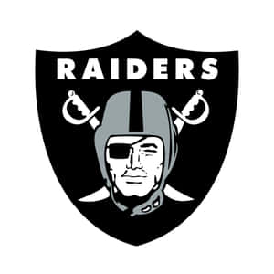 Raiders football team logo with helmeted face and crossed swords. — Cool Raiders Picture