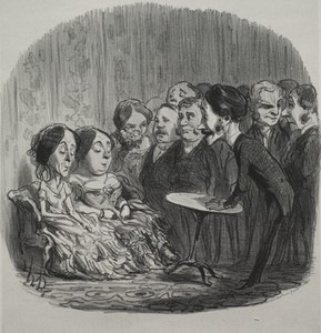 Rapping Spirits by Honoré Daumier, created 1851, in lithograph. Download this artwork as a high-resolution wallpaper for desktop, tablet, or mobile. — Painting Picture