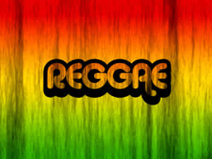 Reggae-Text in fetter schwarzer Umrandung auf einem Regenbogenverlaufshintergrund — Zverev Hintergrundbild
