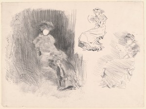 Reading by James McNeill Whistler, created 1879, published 1887, in Lithograph, in black ink, with stumping, on ivory wove paper. Download this artwork as a hig — Illustration Background