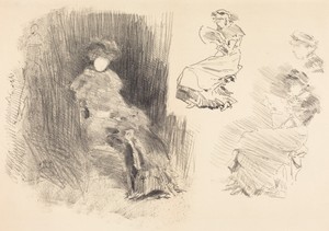 Reading by James McNeill Whistler, created 1879/1887, in lithograph in black on wove paper. Download this artwork as a high-resolution wallpaper for desktop, ta — James McNeill Whistler Wallpaper