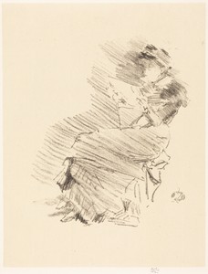 Reading by James McNeill Whistler, created 1879/1887, in lithograph in black with chine collé on wove paper. Download this artwork as a high-resolution wallpape — Art Wallpaper