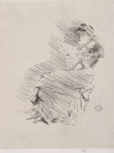 Reading by James McNeill Whistler, created 1879, in lithograph. Download this artwork as a high-resolution wallpaper for desktop, tablet, or mobile. — Painting Picture