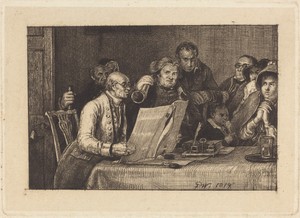 Reading the Will by Sir David Wilkie, created 1819, in etching on chine collé. Download this artwork as a high-resolution wallpaper for desktop, tablet, or mobi — Sir David Wilkie Wallpaper