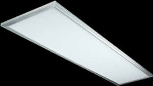 A modern rectangular LED ceiling light with silver frame glowing against black background. — Light PNG