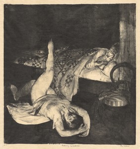 Reducing Exercises by George Bellows, created 1916, in lithograph. Download this artwork as a high-resolution wallpaper for desktop, tablet, or mobile. — George Bellows Wallpaper