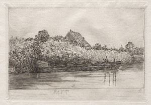 Rest by Otto H. Bacher, created 1879, in etching. Download this artwork as a high-resolution wallpaper for desktop, tablet, or mobile. — Otto H. Bacher Wallpaper