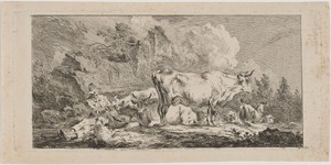 Resting Herdsman by Philippe-Jacques de Loutherbourg, created c. 1760s, in etching on laid paper [proof]. Download this artwork as a high-resolution wallpaper f