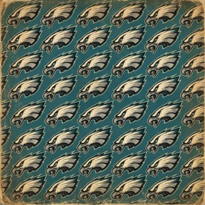 Patrón vintage de los 70 con logotipos repetidos de Eagles.