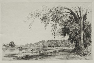 Richmond by Maxime Lalanne, created 1871, in etching. Download this artwork as a high-resolution wallpaper for desktop, tablet, or mobile. — Art Picture