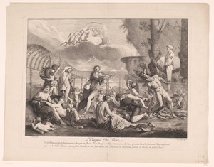Rijk van Flora by Gérard Audran, created 1650 - 1703, in paper; etching; engraving. Download this artwork as a high-resolution wallpaper for desktop, tablet, or — Gérard Audran Wallpaper