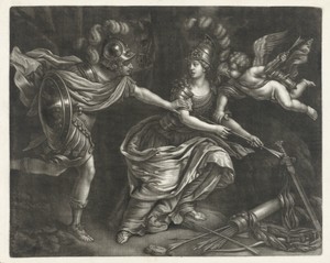 Rinaldo en Armida by Wallerant Vaillant, created 1658 - 1677, in paper; mezzotint. Download this artwork as a high-resolution wallpaper for desktop, tablet, or — Wallerant Vaillant Wallpaper