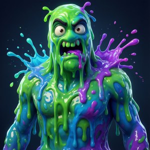 Pele de Rippley de slime colorido escorrendo no Fortnite