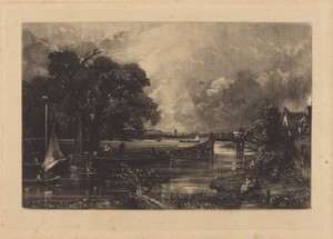 River Stour by David Lucas, created in or after 1830, in mezzotint [progress proof]. Download this artwork as a high-resolution wallpaper for desktop, tablet, o — David Lucas Wallpaper