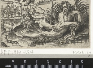 Riviergod Scamander by Abraham de Bruyn, created 1568, in paper; engraving. Download this artwork as a high-resolution wallpaper for desktop, tablet, or mobile. — Travel Background