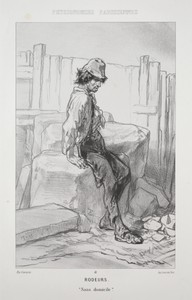 Rodeurs by Paul Gavarni, created c. 1858, in lithograph. Download this artwork as a high-resolution wallpaper for desktop, tablet, or mobile. — Painting Picture