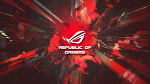 Explosión abstracta roja y negra con logotipo de ROG Republic of Gamers en el centro — Asus Rog Phone Fondos de pantalla