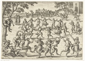 Rondedans by Pieter van der Borcht (I), created 1545 - 1608, in paper; etching. Download this artwork as a high-resolution wallpaper for desktop, tablet, or mob — Pieter van der Borcht (I) Wallpaper