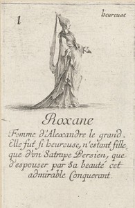 Roxane by Stefano della Bella, created 1620 - 1664, in paper; etching. Download this artwork as a high-resolution wallpaper for desktop, tablet, or mobile. — Stefano della Bella Wallpaper