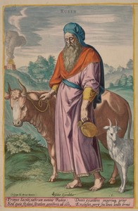 Ruben by Johann Sadeler (I), created c. 1585; published 1643, in set of twelve hand-colored engravings on laid paper. Download this artwork as a high-resolution — Johann Sadeler (I) Wallpaper