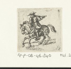 Ruiter by Pieter Bodding van Laer, created 1609 - 1642, in paper; etching. Download this artwork as a high-resolution wallpaper for desktop, tablet, or mobile.