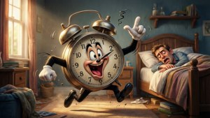 Personifioitu herätyskello pakenee omistajaansa kaoottisena Tex Avery -aamuna.