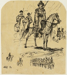 Russian Cavalry by Rodolphe Bresdin, created n.d., in Pen and black ink, on tan tracing paper, laid down on ivory wove paper. Download this artwork as a high-re — Illustration Wallpaper