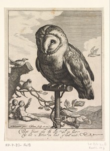 Rustende uil by Cornelis Bloemaert (II), created c. 1625, in paper; engraving. Download this artwork as a high-resolution wallpaper for desktop, tablet, or mobi — Cornelis Bloemaert (II) Wallpaper