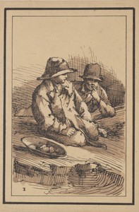 Rustic Figures: Two Boys by Thomas Barker, created 1801, in lithograph hand-colored with brown wash. Download this artwork as a high-resolution wallpaper for de