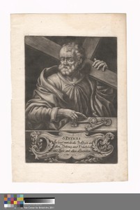 S. Petrus by Elias Nessenthaler, in Mezzotint on medium, moderately textured, cream laid paper. Download this artwork as a high-resolution wallpaper for desktop — Elias Nessenthaler Wallpaper