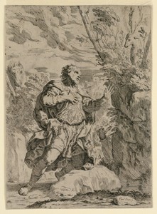 Saint Eustace by Elisabetta Sirani, created 1655, in Etching on paper. Download this artwork as a high-resolution wallpaper for desktop, tablet, or mobile. — Elisabetta Sirani Wallpaper