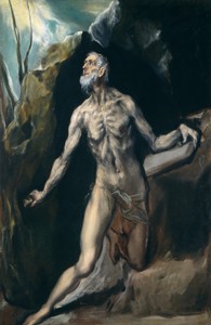 Saint Jerome by El Greco, created c. 1610/1614, in oil on canvas. Download this artwork as a high-resolution wallpaper for desktop, tablet, or mobile. — El Greco Wallpaper