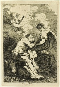 Saint Jerome by Jean Honoré Fragonard, created 1761/65, in Etching on ivory laid paper. Download this artwork as a high-resolution wallpaper for desktop, tablet — Illustration Background